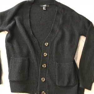 Forever 21 Black Woven Cardigan
